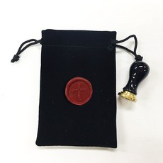 佳日藝術 迷你陶瓷精美封蠟印章套組 (附贈對應封蠟貼紙), 2p（印章1p，硬幣17 1p）+天鵝絨袋, 1個