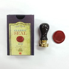 佳日藝術 黑色多功能陶瓷 精美封蠟幣印章組 (附封蠟貼紙), 封蠟+印章(14號)+紙盒, 1個