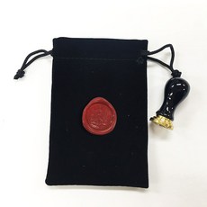 佳日藝術 迷你陶瓷精美封蠟印章套組 (附贈對應封蠟貼紙), 2p（印章1p，硬幣16 1p）+天鵝絨袋, 1個