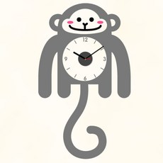 파랑나무 무소음 그래픽시계 몽키타임, 그레이