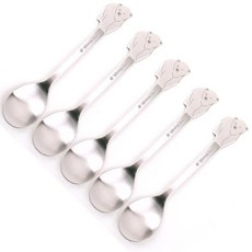 Table Art Winking Bear 造型湯匙, 銀色, 湯匙 5入, 1組