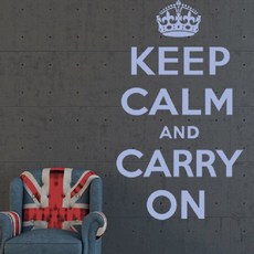 시트로 Keep calm and carry on 스티커 M, pale퍼플레터링