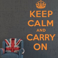 시트로 Keep calm and carry on 스티커 L, 옐로우오렌지레터링