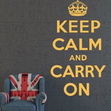 시트로 Keep calm and carry on 스티커 L, cream레터링