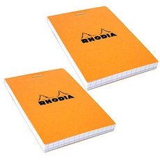 RHODIA 網格便箋簿 NO.13 80 張, 2個, 橘子