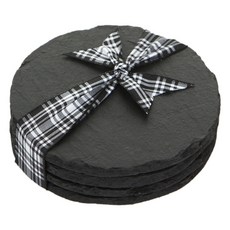 賈斯特史萊特 圓形杯墊 4入, 黑色