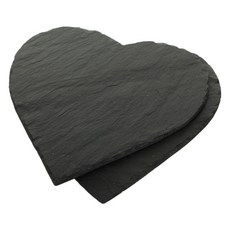 The Just Slate 心形杯墊 4p, 黑色