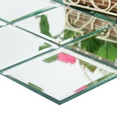 이누데코 미러모자이크 면취 300mm x 300mm 5세트, 실버(은경)