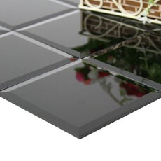 이누데코 미러모자이크 면취 300mm x 300mm 5세트, 블랙 (진흑경/암경)