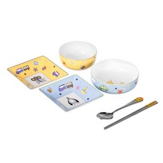 한국도자기 쥬키디디너세트, 6p(공기1p,대접1p,접시2p,수저1p,젓가락1p), 1개