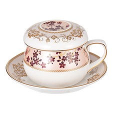 HANKOOK CHINAWARE 名寶新形茶具組, 6p（2p 茶碟、2p 茶杯、2p 蓋子）, 單色