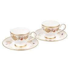 HANKOOK CHINAWARE 印花咖啡杯盤 4入組, 單色