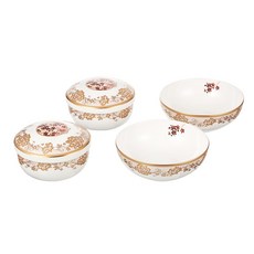 HANKOOK CHINAWARE 名寶丹飯菜碗, 6p（空氣 2p，蓋子 2p，碗 2p）, 1個