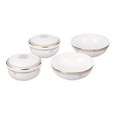 HANKOOK CHINAWARE 印花陶瓷餐碗組, 6入(飯碗2入+碗蓋2入+湯碗2入)
