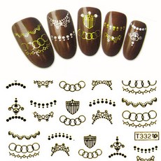 藍色海水貼花 T332G, 2個, 單色