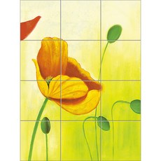 Abstract-215 화사하게 피어난 상큼한 노랑꽃, 혼합색상, 12개