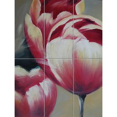 抽象-038 粉色鬱金香 6個, 混色