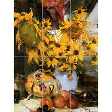 Static-009黃色向日葵花瓶 6個, 混色