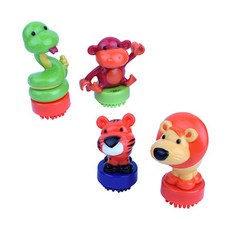 [鬃毛積木] 4種動物角色 4入, 混合顏色, 1個