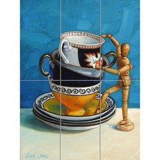 Static-387木製人偶與茶杯 6個, 混合色