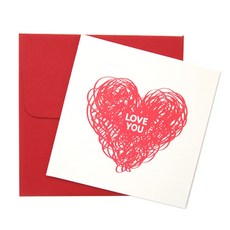 2Youngdesign 愛心Love You訊息卡, 混合顏色, 10入