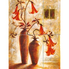 Abstract-145 화병에 꽂힌 붉은 초롱꽃의 우아함 6개, 혼합색상