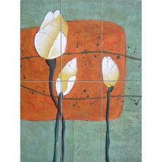 Abstract-413 화려한 배경 속 깨끗한 목련-3, 혼합색상, 6개
