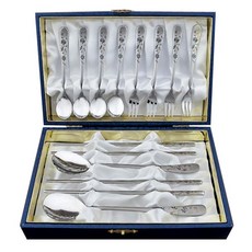 H.jin 經典湯匙筷子叉子組, 混色, 12p（勺子 2p、筷子 2p、茶匙 4p、茶叉 4p）+ 盒子