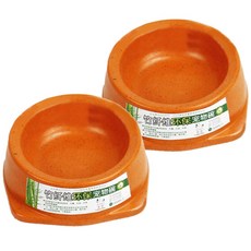 아리코 나무 원형 식기, 오렌지, 2개