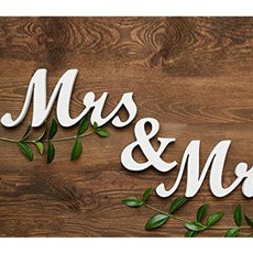 牆面裝飾 Mr&Mrs2, 白色的, 1個