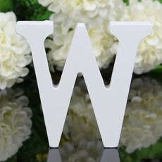 aryko 字母造型木製擺飾 W款, 白色的, 1個