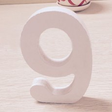 aryko 數字造型木製擺飾 9款, 白色的, 1個