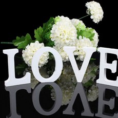 아리코 나무장식 LOVE1, 화이트, 1개