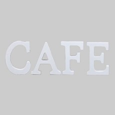 아리코 나무장식 CAFÉ, 화이트, 1개