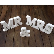 아리코 나무장식 mr&mrs1, 화이트, 1개