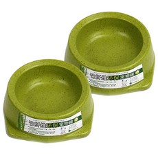 아리코 나무 원형 식기, 그린, 2개