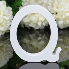 aryko 字母造型木製擺飾 Q款, 白色的, 1個