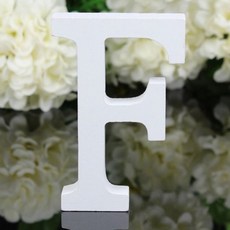 aryko 字母造型木製擺飾 F款, 白色的, 1個