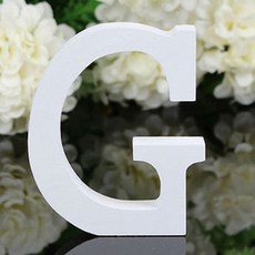 aryko 字母造型木製擺飾 G款, 白色的, 1個