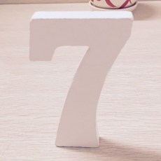 aryko 數字造型木製擺飾 7款, 白色的, 1個