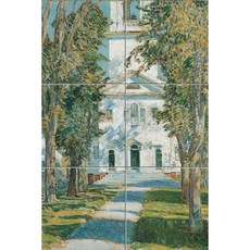 Landscape014 햇살이 가득한 길 끝에 있는 성당 6장, 혼합색상