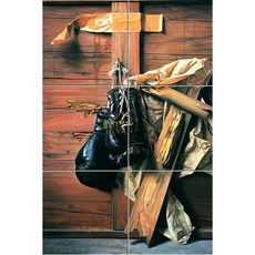 抽象388掛在木牆上的拳擊手套 6張, 混合顏色