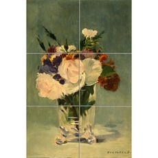 Static327 유리화병에 꽂힌 꽃 6장, 혼합색상