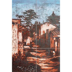 Scenery034紅色夕陽染上的小巷 6張, 混合顏色