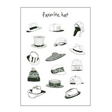 앤츠팩토리 일러스트포스터, favorite hat