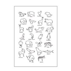 앤츠팩토리 일러스트포스터, Animals line