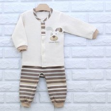 닥터맘스 신생아용 오가닉 쥬쥬 쟈가드 양면 긴팔 내의 상하의 세트