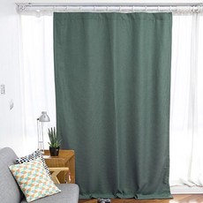 Apoa Room 素色遮光環扣式窗簾, 薄荷
