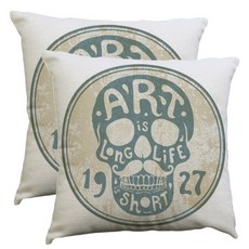 이코디 해골 쿠션커버 2입