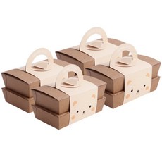 아이엔엠엔피 옐로베어 크라프트 핸들도시락세트, 도시락 4p + 핸들2p, 2세트